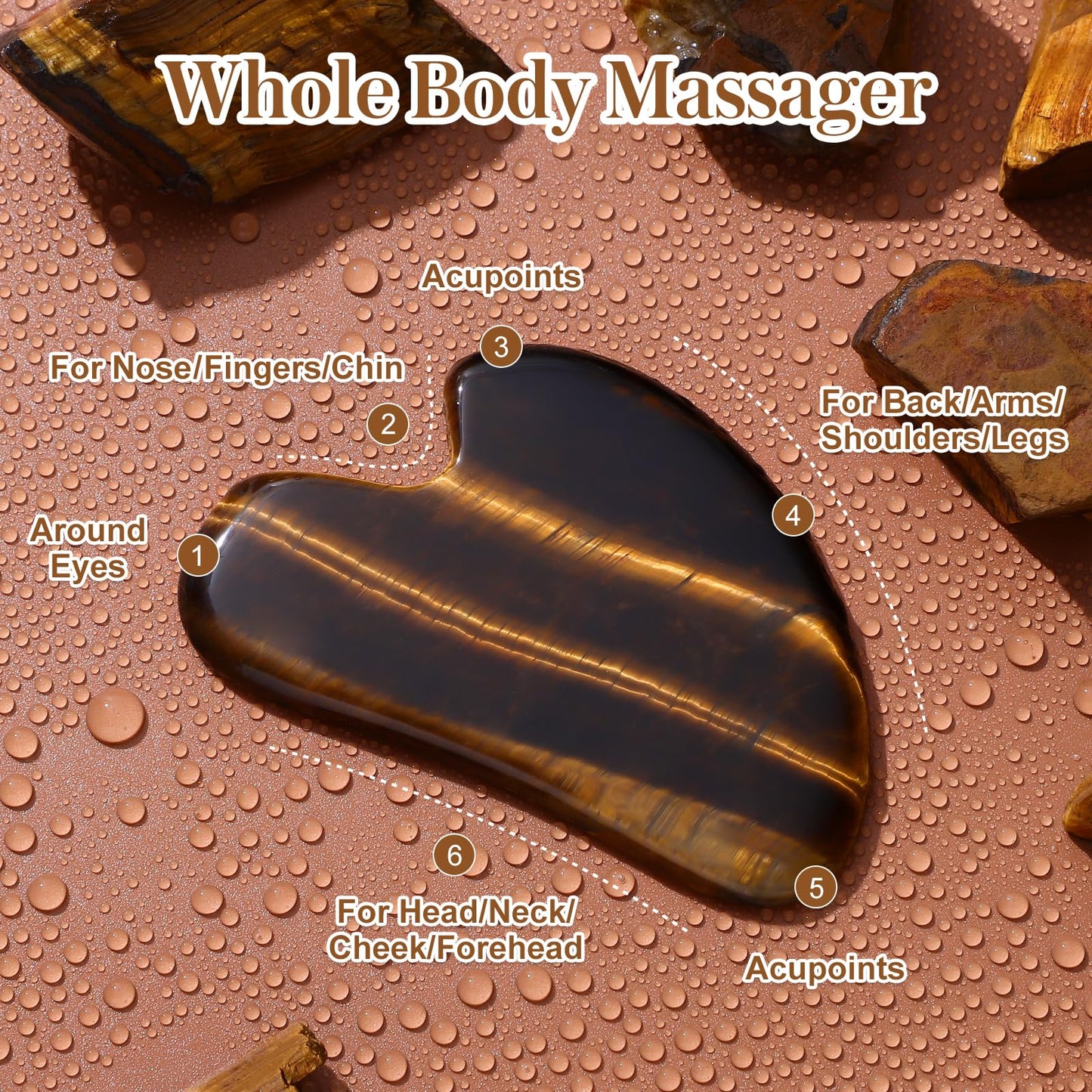 rosenice Gua Sha Facial Tools Guasha Tool Gua Sha Jade Stone Manual Massage Sticks for Jawline Sculpting and Puffiness Reducing for Face Body Relieve Muscle Tensions Reduce Festive Gifts